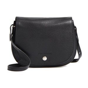 Brand New with Tag LONGCHAMP Le Foulonne Small Leather Crossbody BLACK Authentic
